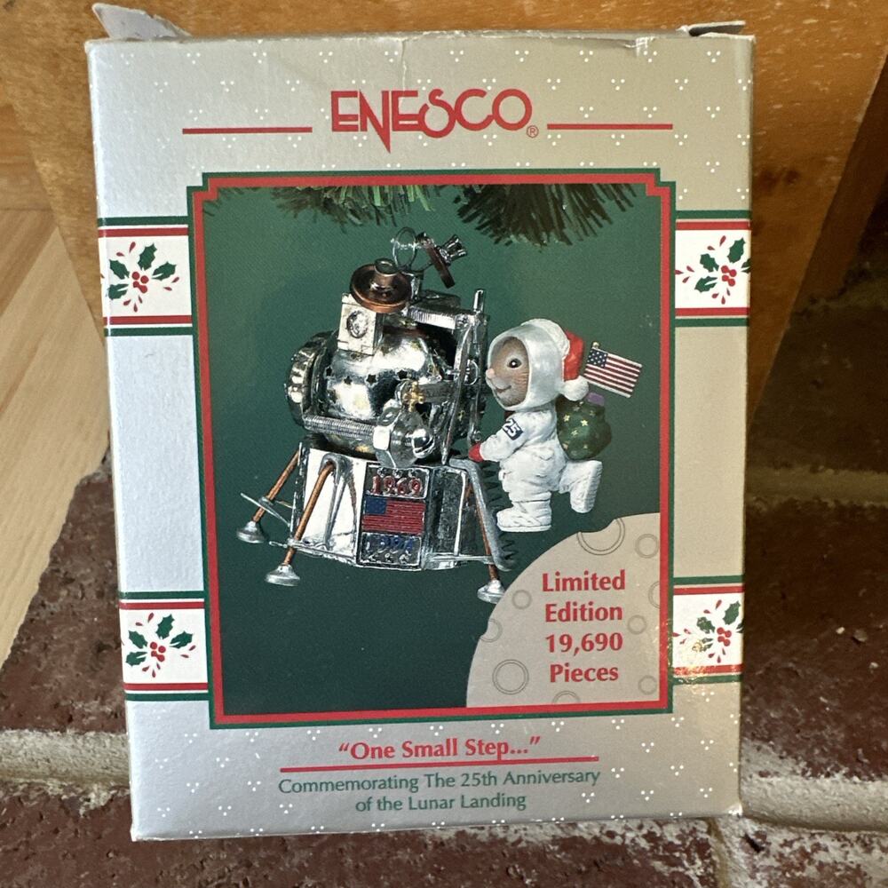 Enesco Treasury Ornament One Small Step NASA Lunar Landing Limited Edition NOS
